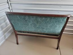 1 of a Parlor trio - Antique Setee, Green Velvet