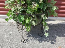 3 tier metal planter with greenery