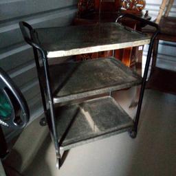 THREE LEVEL REMOVABLE TOP METAL Rolling Beverage TEA CART