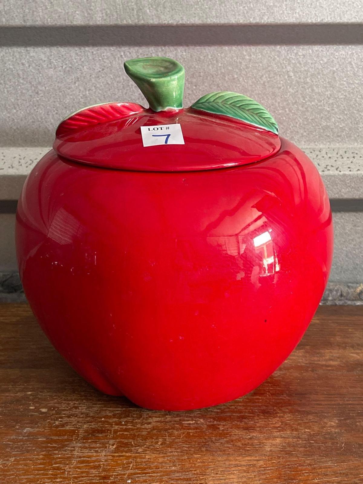 BEAUTIFUL VERY LARGE APPLE COOKIE JAR