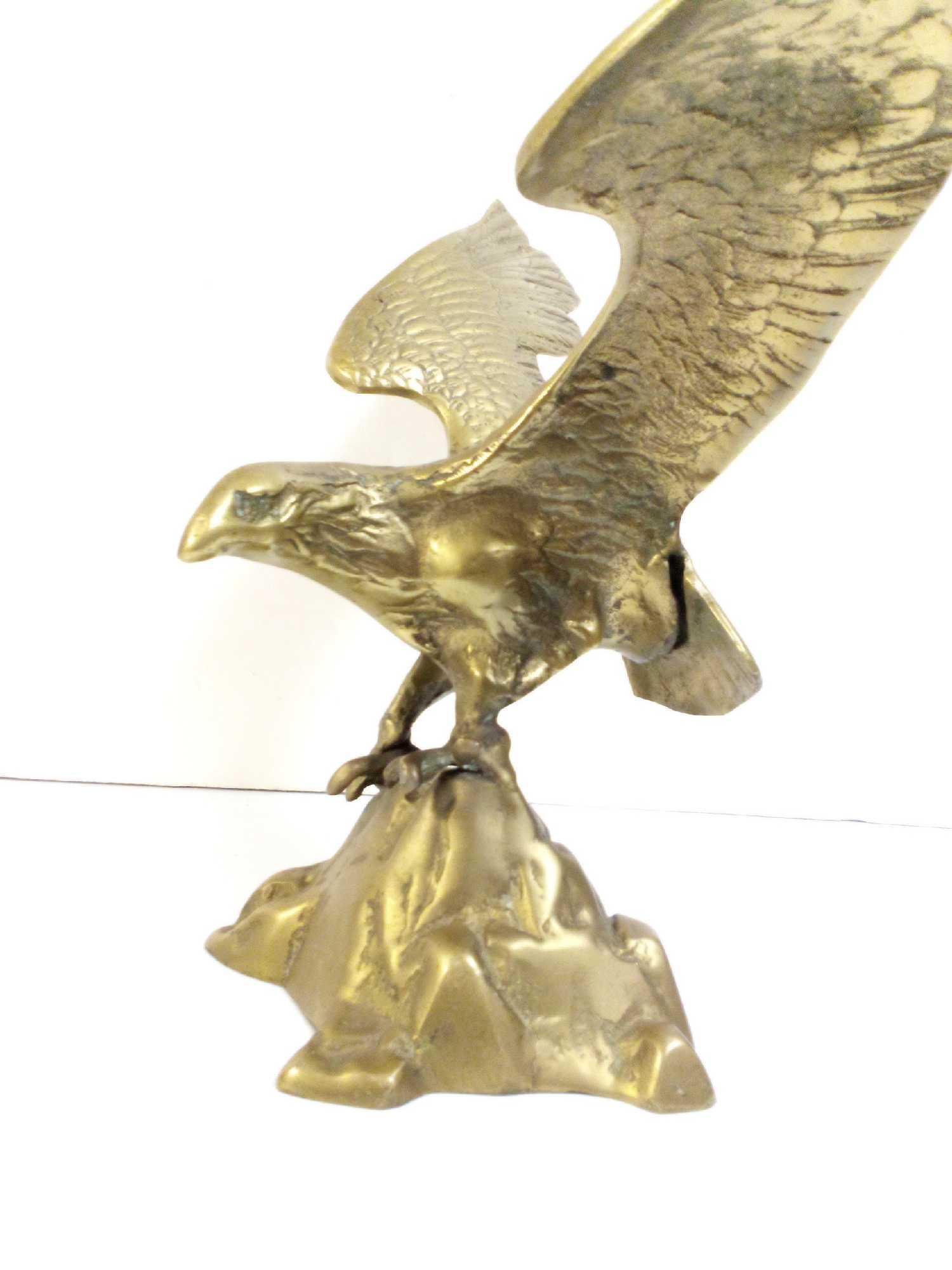 Vintage Brass Eagle on Rocks, Circa 1960s?