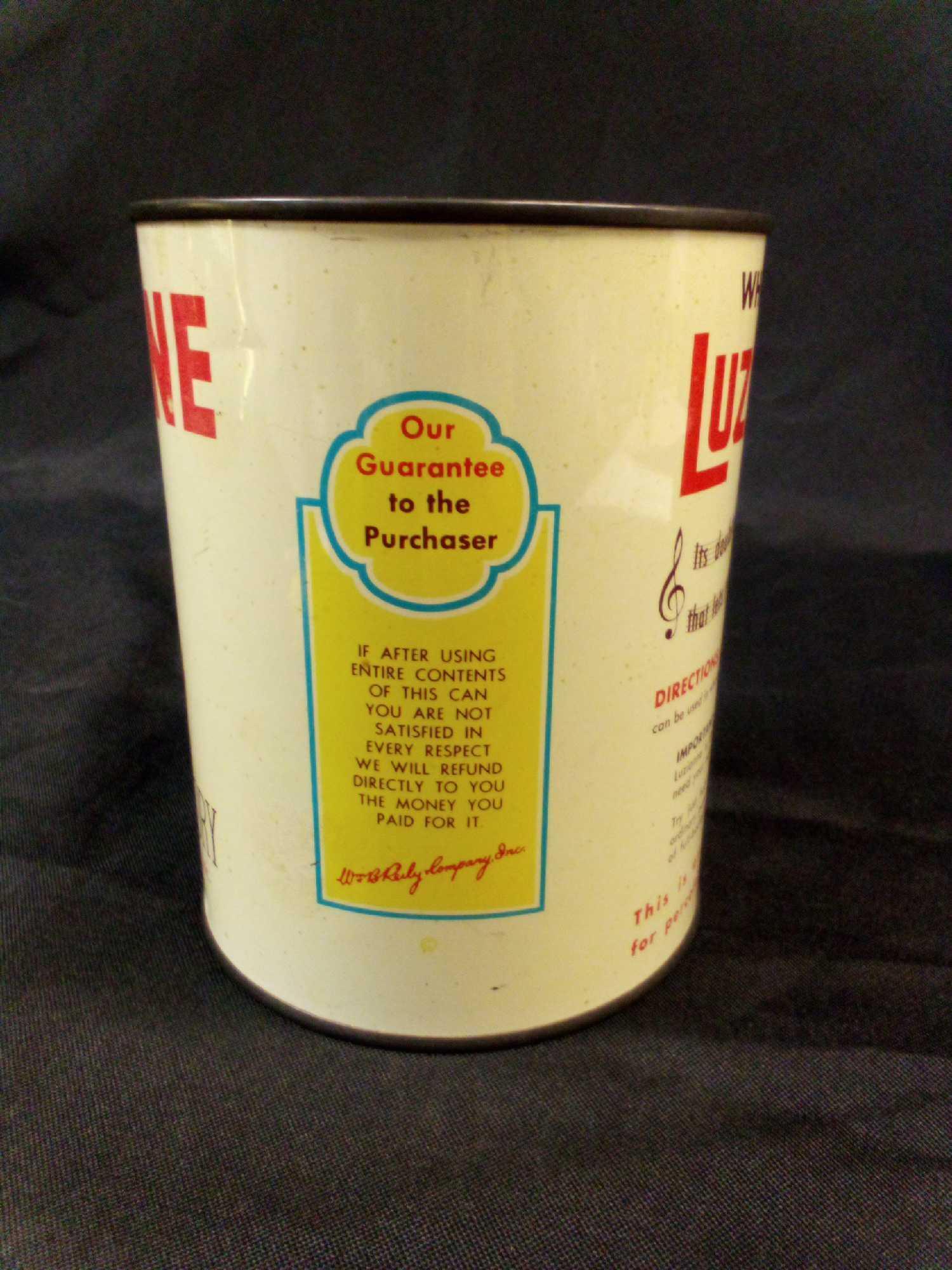 Black Memorabilia/Advertising Coffee Tin: Luzianne 1- Pound can in White Label