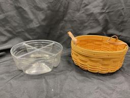 Vintage Longaberger Darning Basket, tray