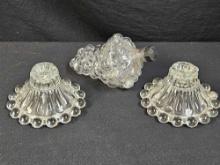 Pair of Vintage Glass Grapes oil/vinegar, Bubble Boopie Candle Holders