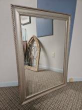 42 x 30 Silver Edged Beveled wall mirror, wood frame