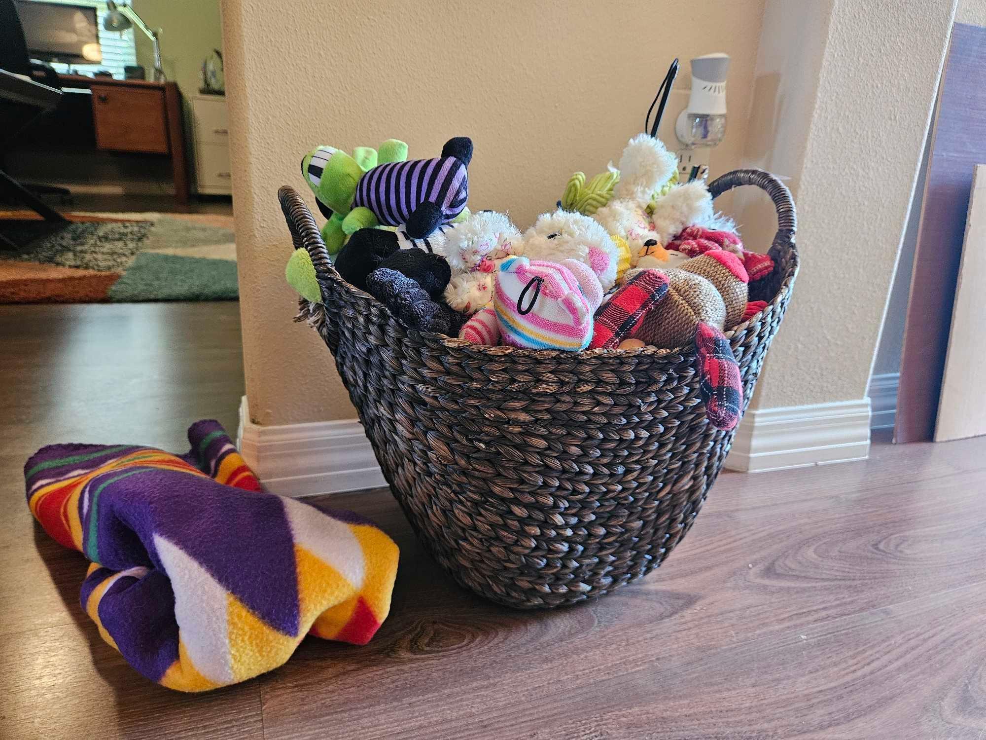 Your Furry Friend will LOVE THIS! Basket of Dog TOYS!