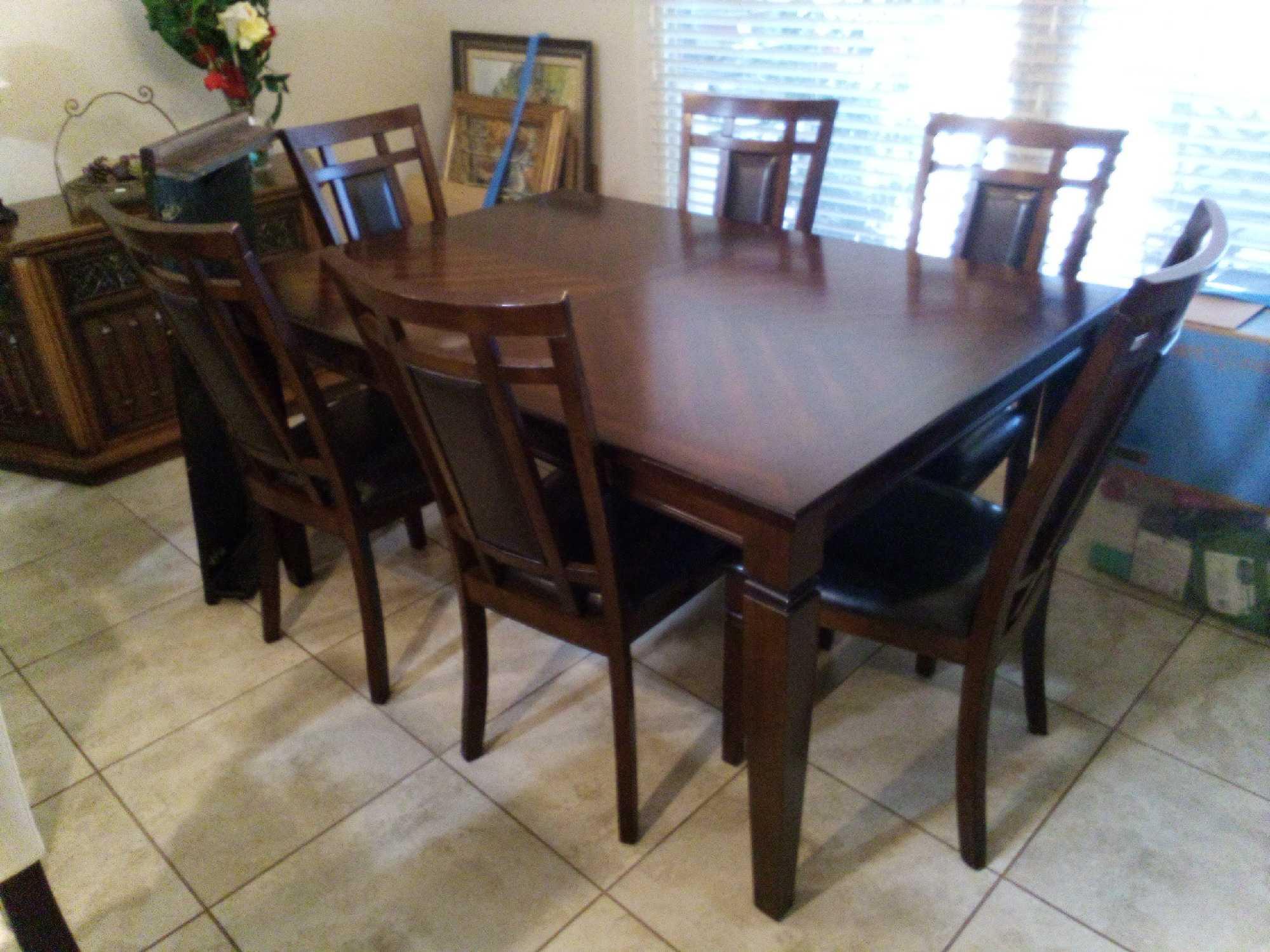 7 Pc Riverdale Cherry Dining Set, Rectangle Dining Table with 6 Chairs