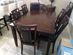 7 Pc Riverdale Cherry Dining Set, Rectangle Dining Table with 6 Chairs
