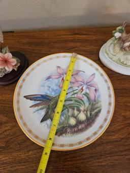 Trio of Vintage Ceramic Including Hummingbird, Hamilton Collection