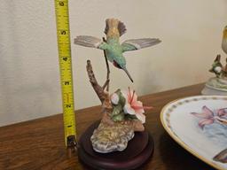 Trio of Vintage Ceramic Including Hummingbird, Hamilton Collection