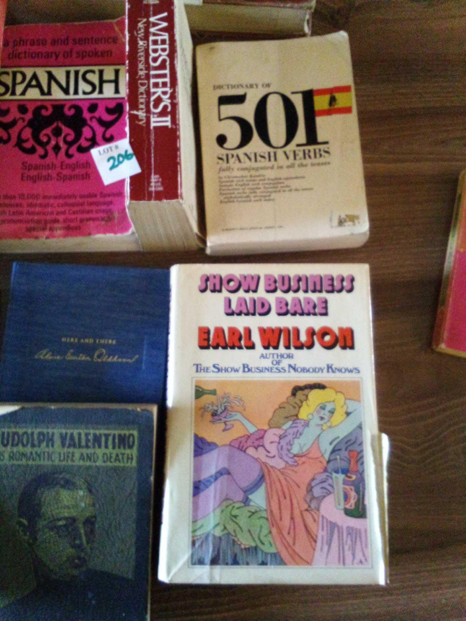 GROUP OF BOOKS INCLUDING FICTION CLASSICS LIKE VOLTAIRE AND DANTE WITH REFERENCE BOOKS LIKE SPANISH