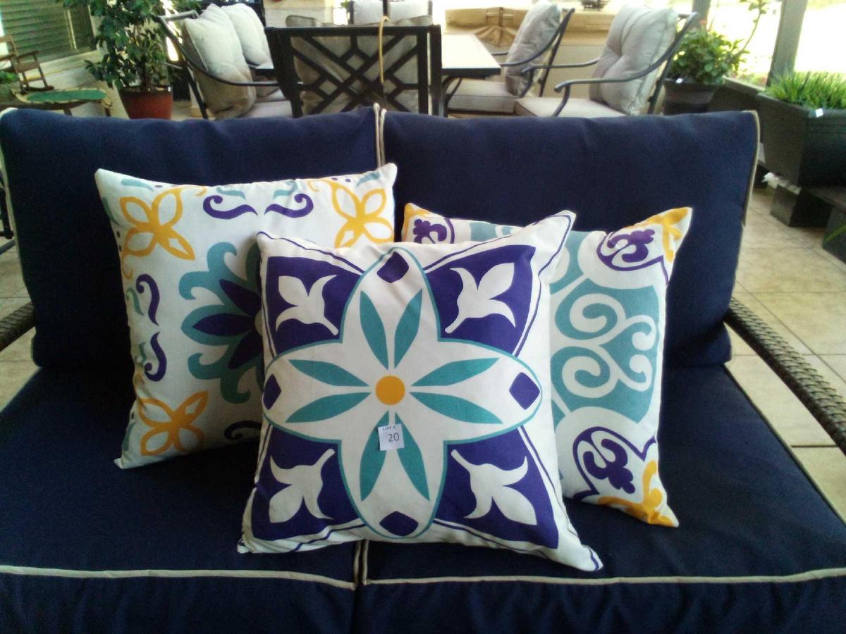 Outdoor Waterproof Throw Pillow Covers Set of 3 Floral Printed and Boho Farmhouse Outdoor 12x12