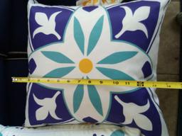 Outdoor Waterproof Throw Pillow Covers Set of 3 Floral Printed and Boho Farmhouse Outdoor 12x12