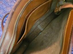 Vintage Dooney & Bourke All Weather Leather Taupe Soft Pebbled Leather Slim Zip Shoulder Bag