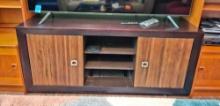 Dark Wood Media Cabinet With Two Doors