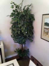 Large Artificial Ficus Tree in Woven Basket Planter