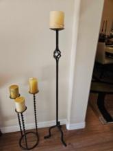 Very Tall Single Iron Spindle Votive Candle Holder