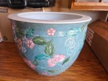 ORIENTAL FISH BOWL CERAMIC PLANTER