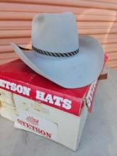 GRAY STETSON HAT, VINTAGE, IN BOX