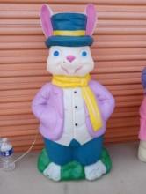 36 IN VINTAGE EASTER GENTLEMAN BUNNY BLOW MOLD