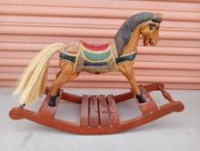 LOVELY DECOR ROCKING HORSE, BROOM STYLE TAIL
