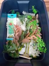 SMALL TOTE OF AQUARIUM GREENERY, SOME NEW MOST LOOK UNUSED