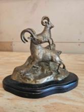 BRASS RAM MOUNTAIN SCULPTURE VINTAGE