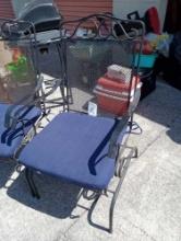 1 of 2 WROUGHT IRON SPRING LOADED CHAIR