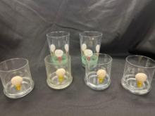 PAIR OF VINTAGE GLASS GOLF THEMED TUMBLER and ROCKS GLASS SETS