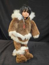 ESKIMO COLLECTIBLE DOLL ON STAND