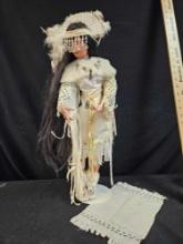 NATIVE AMERICAN BEAUTY COLLECTIBLE DOLL ON STAND