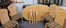 DINING SET -TABLE , LEAF, 4 CHAIRS 2 CAPTAINS