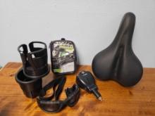 Car and Bike grouping including Power Plug, Tire Yop off, Bike seat, Protective shades,Cup Extension