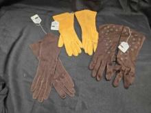 Vintage ladies gloves - Including Brown nylon and sequin,