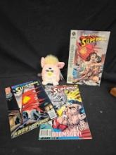 Vintage Toys and Comic Book grouping including Fuzzy