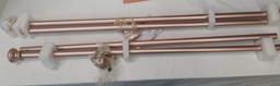 2 SETS OF ROSE GOLD CURTAIN RODS 42" TO 120"