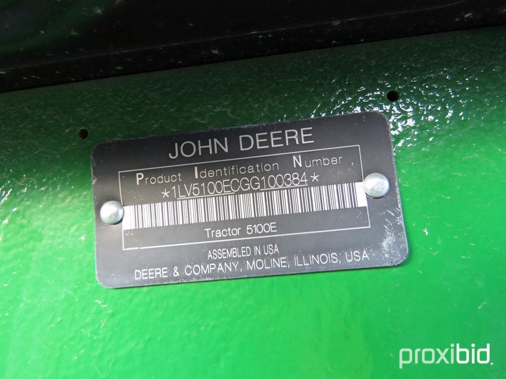 JOHN DEERE 5100E TRACTOR, 101HP, O/S, MFWD, 35 HRS., SN 1LV5100ECGG100384