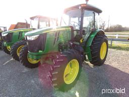 JOHN DEERE 5100E TRACTOR, 101HP, CAB, MFWD, SN 1LV5100EKGG400813, 792 HRS.