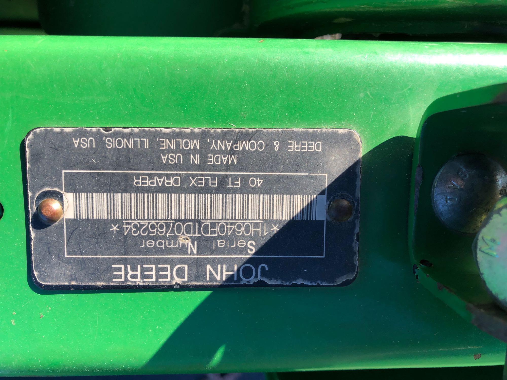 640FD John Deere Flex Draper Platform, SN 765234