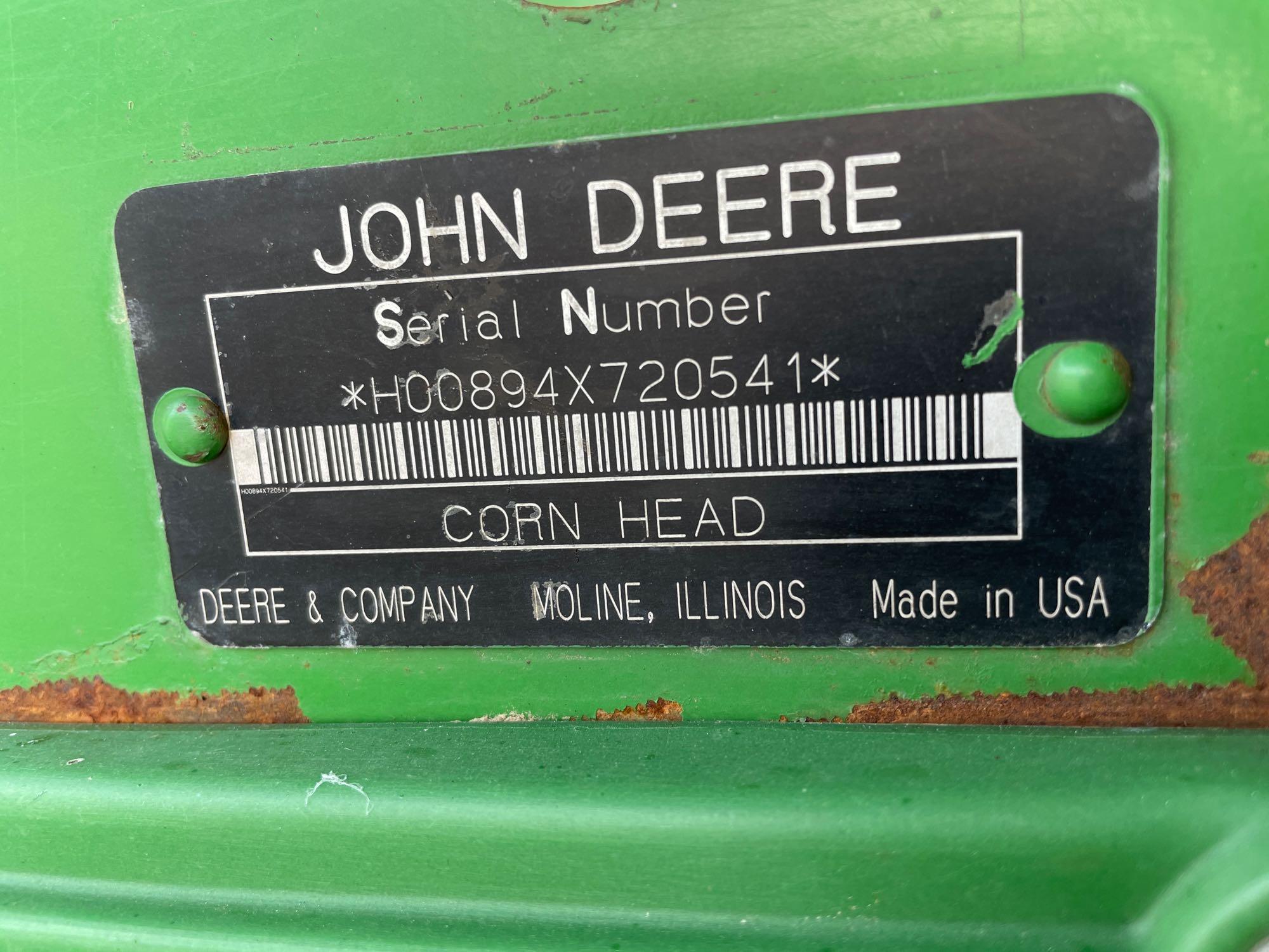 894 JOHN DEERE CORN HEAD, 2007 YR.