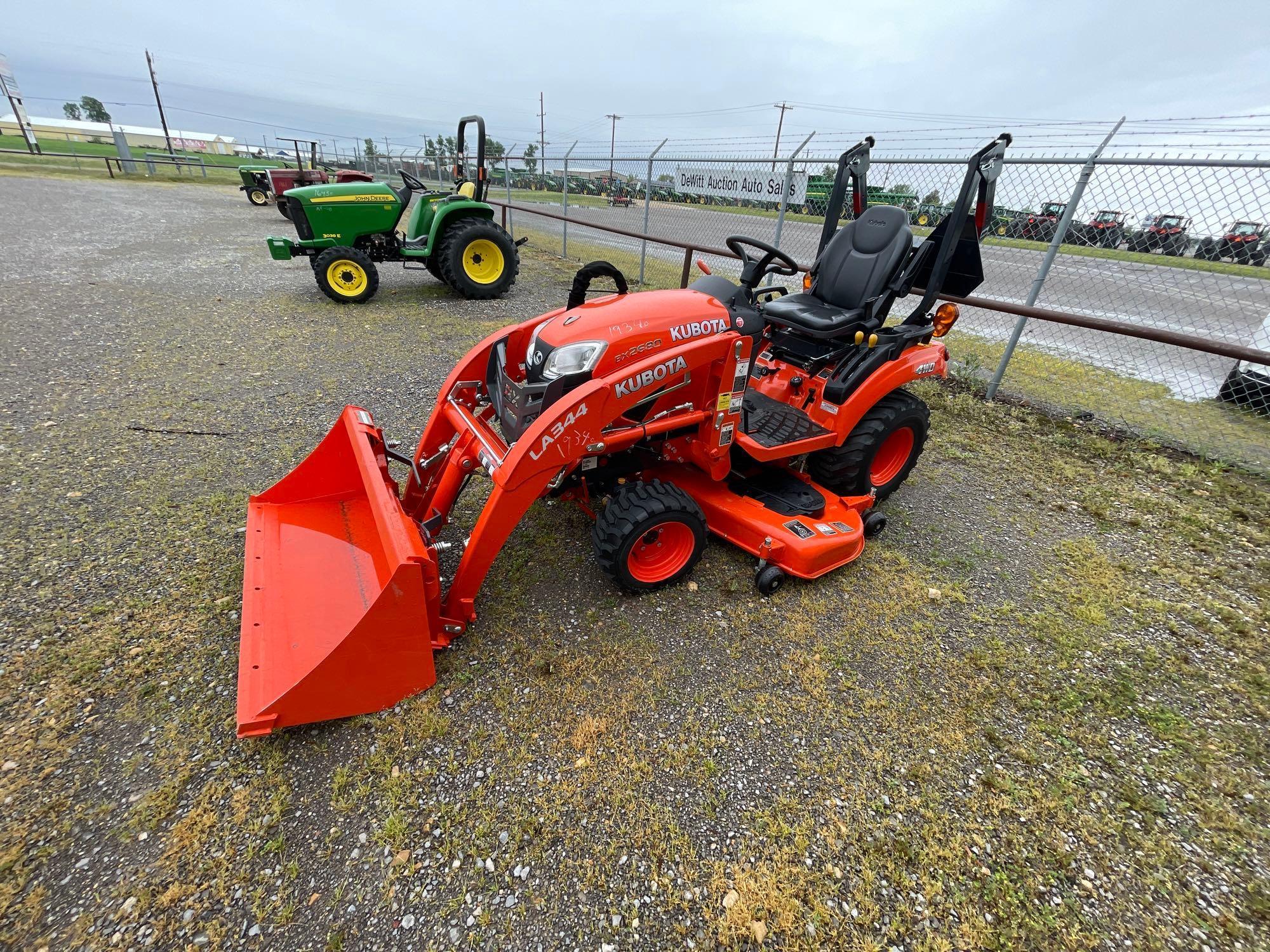 BX2680 KUBTOA TRACTOR, LA344 LOADER, MOWER