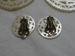 Mother of Pearl Pins and Earrings