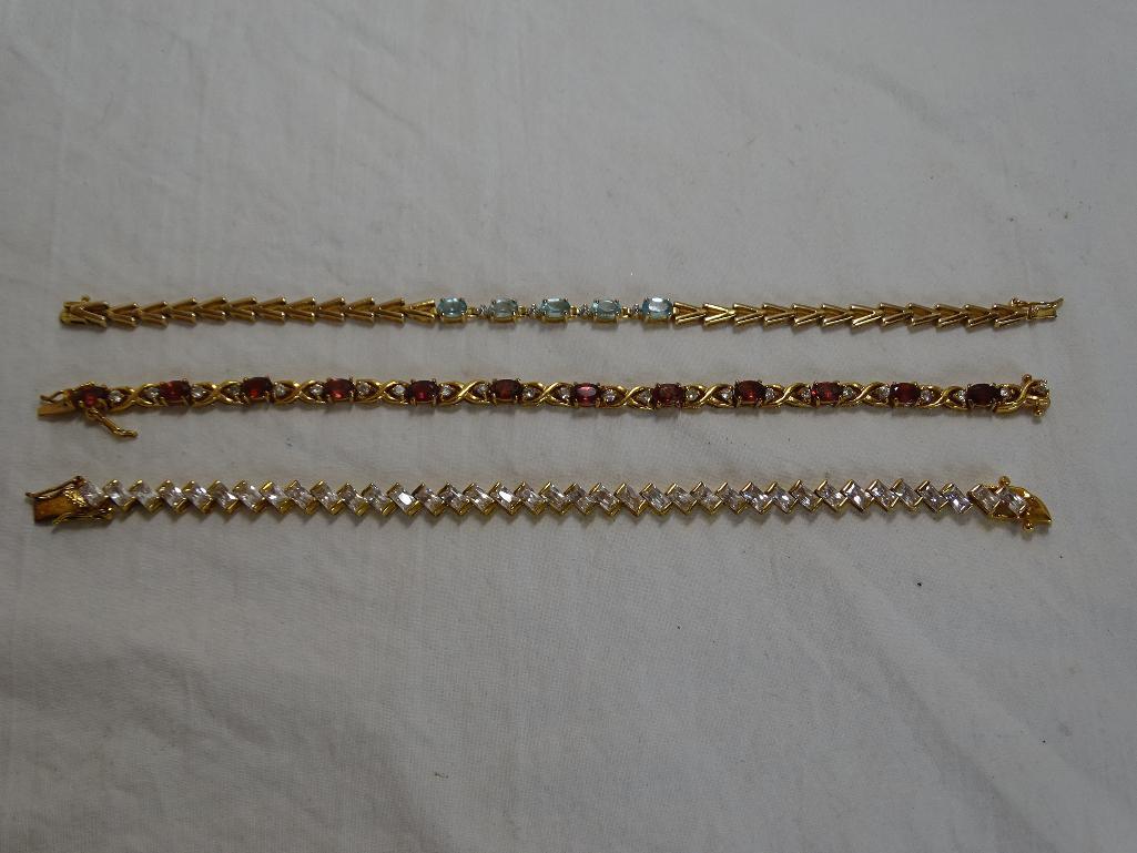 3 Vermeil Tennis Bracelets