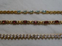 3 Vermeil Tennis Bracelets