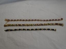 3 Vermeil Tennis Bracelets