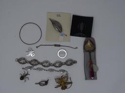 Silver Bracelet and Pins