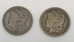 (2) Morgan Silver Dollars