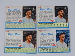 4 Roger Maris 1962 Post Cereal Cards