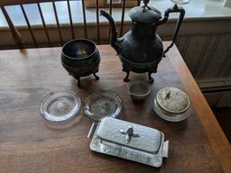 Silver plate items, etc.