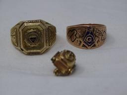 Gold Rings and pin